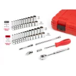 TEKTON 55-Piece 1/4 in. Drive 6-Point Socket and Ratchet Set, SAE and Metric thumbnail 3