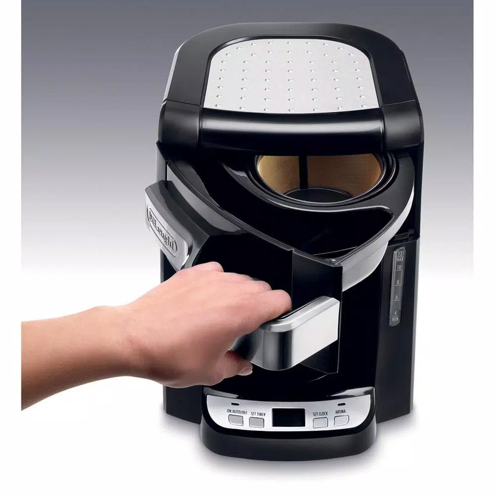 DeLonghi De'Longhi 10-Cup Black Stainless Steel Drip Coffee Maker with Thermal Carafe and Front Access