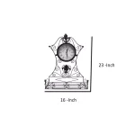 Benjara Epoch Black Metal Outdoor Clock with Scrollwork and Storage Base thumbnail 5