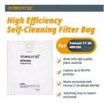 POWERTEC Self-Cleaning Fleece Filter Replacement Bags for Festool CT 36 (5-Pack) thumbnail 2