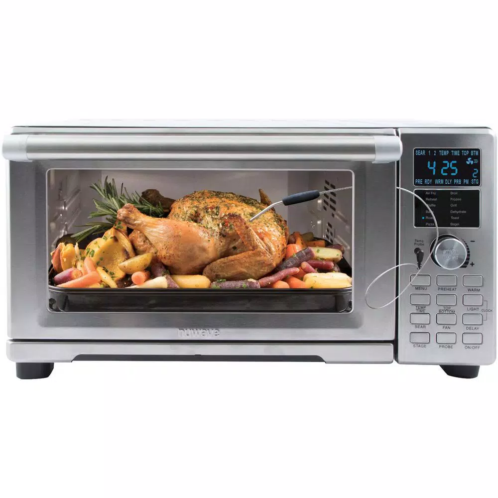 NuWave Bravo XL 1800W 4-Slice Stainless Steel Toaster Oven and Air Fryer