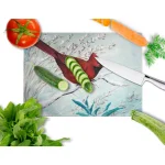 Caroline's Treasures Cardinal Winter Red Bird Tempered Glass Large Cutting Board, Decorative Rectangle Chopping Board thumbnail 2