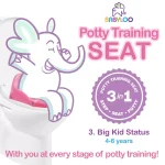 Babyloo Bambino 3-in-1 Convertible Toddler Potty Trainer and Step Stool - Pink thumbnail 2
