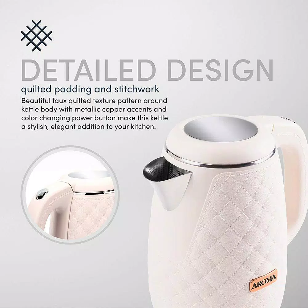 Aroma Professional 7-Cup Electric Water Kettle, 316 Surgical Grade Stainless Steel, Pink