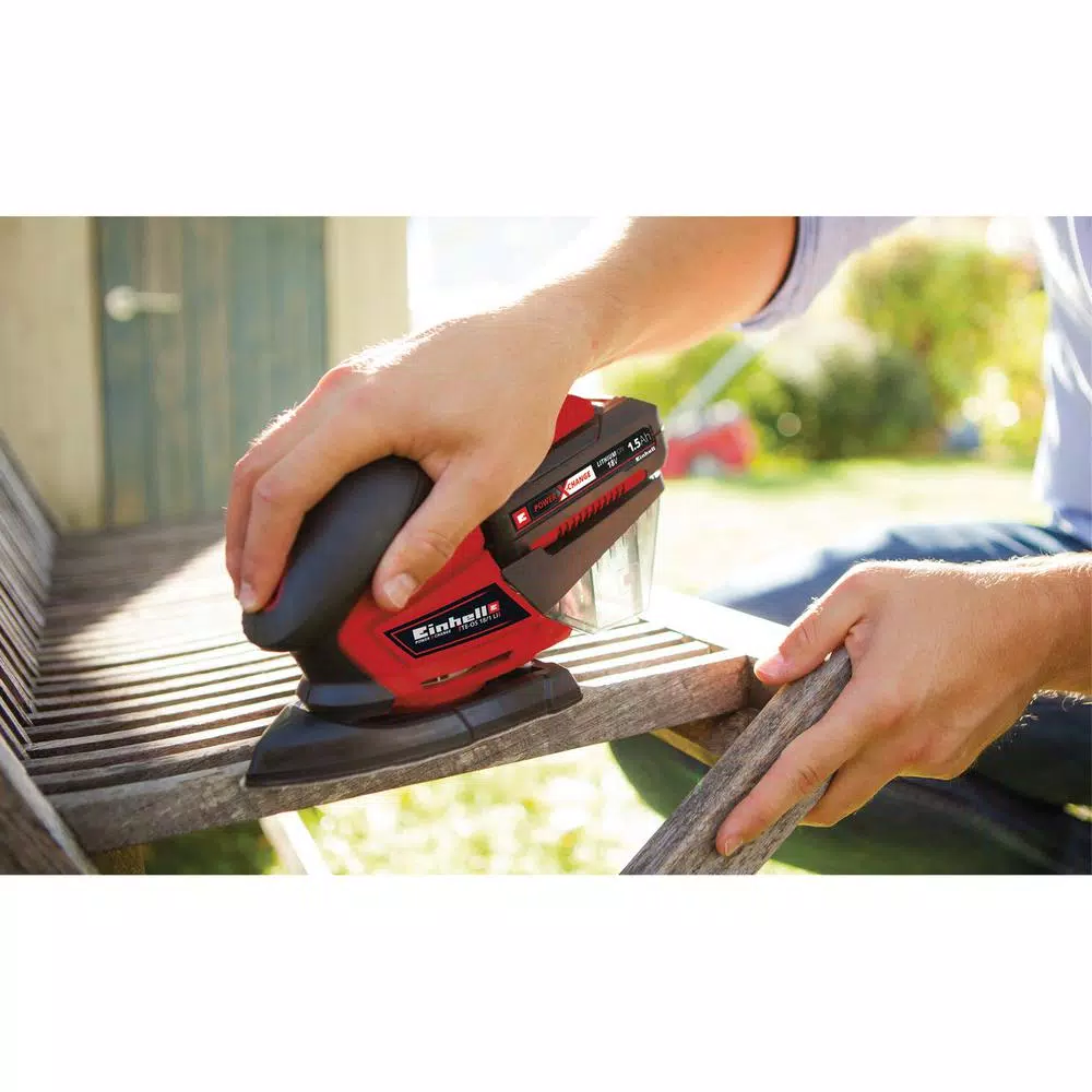 Einhell PXC 18V Cordless Compact Detail Palm Sheet Sander Kit with 2.0 Ah Battery and Fast Charger