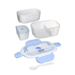 Tayama EHB-01 Electric Heating Lunch Box with Handle - White & Light Blue thumbnail 3