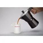 Magefesa Kenia Noir 3-Cup Aluminum Espresso Maker - Black Stovetop Moka Pot thumbnail 3