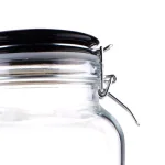 Home Basics Glass Tea Canister with Airtight Ceramic Lid and Metal Clamp - 67.6 oz thumbnail 2