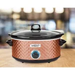 Brentwood Appliances 7 Qt. Copper Slow Cooker with Removable Ceramic Pot and Tempered Glass Lid thumbnail 6