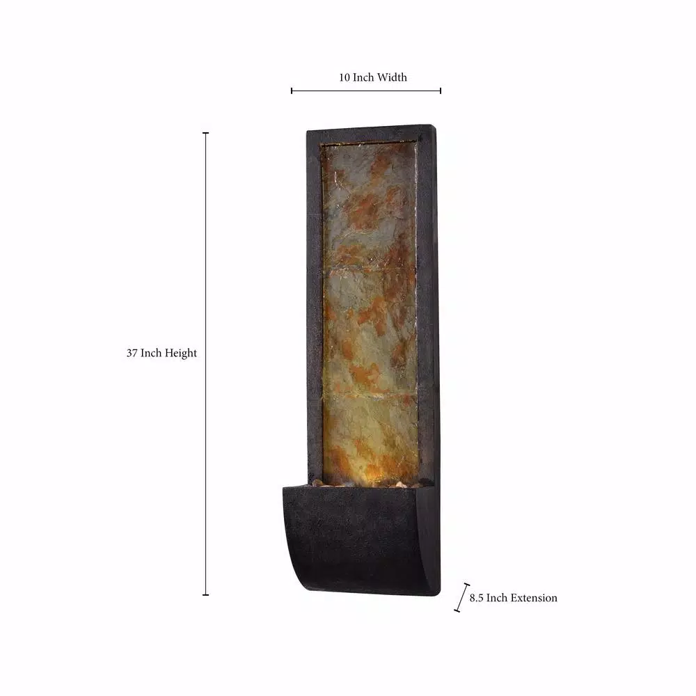 Kenroy Home Triptych Resin and Slate Indoor/Outdoor Wall Fountain, 37 in.