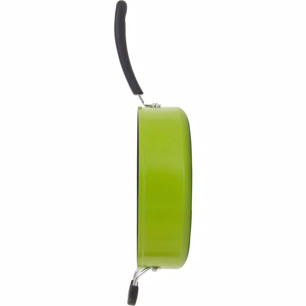 Hampton Bay Ozeri Green Earth 5.3 qt. Aluminum Ceramic Nonstick Sauce Pan with Glass Lid, Green