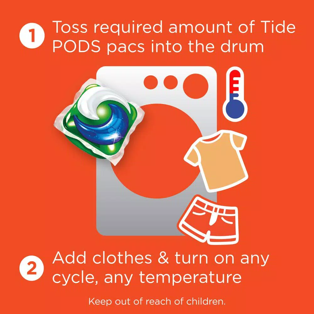 Tide PODS Plus Febreze Laundry Detergent, Botanical Rain Scent, High Efficiency, 61 Count