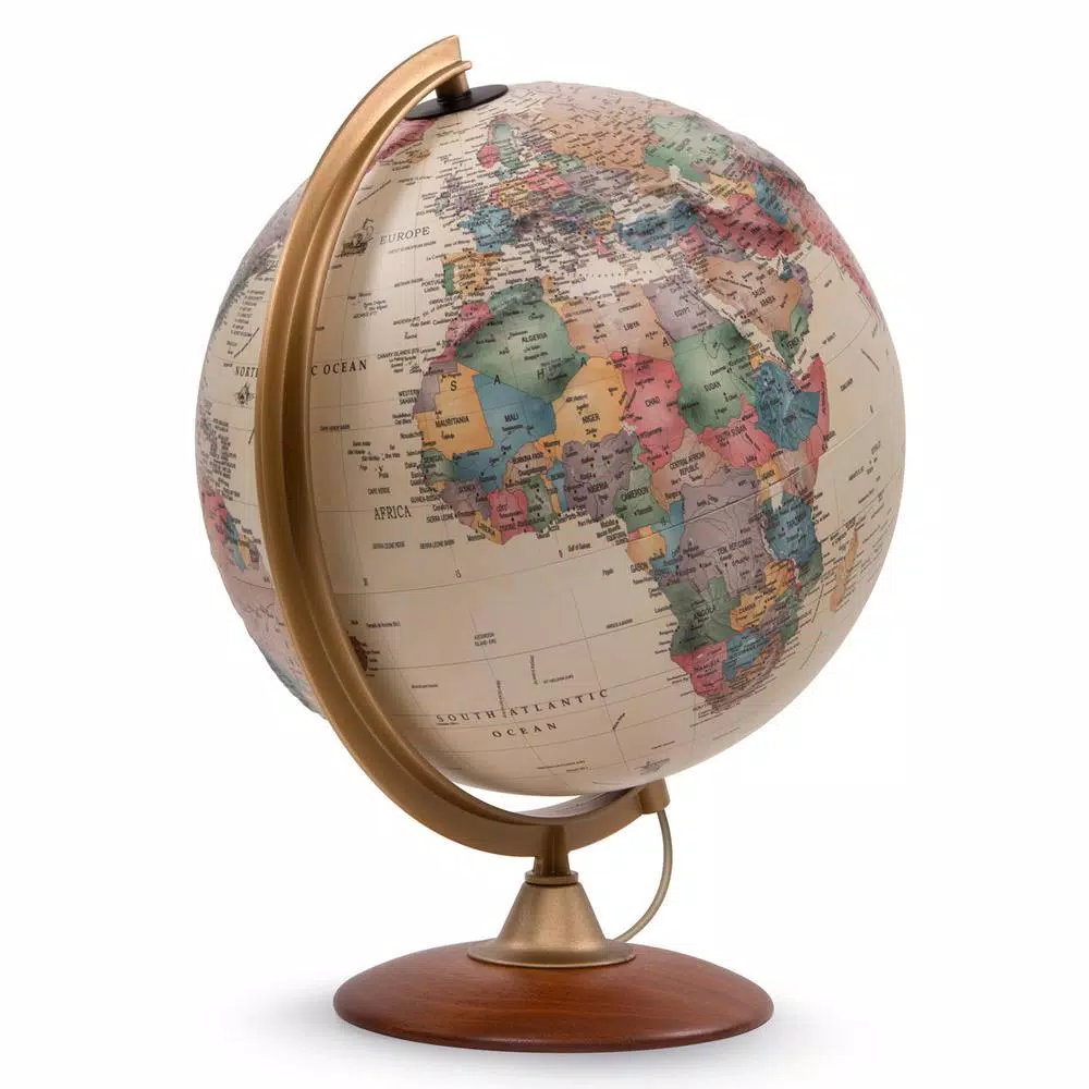 Waypoint Geographic Colombo 12 in. Raised Relief Desktop Globe with Illumination and Hardwood Base