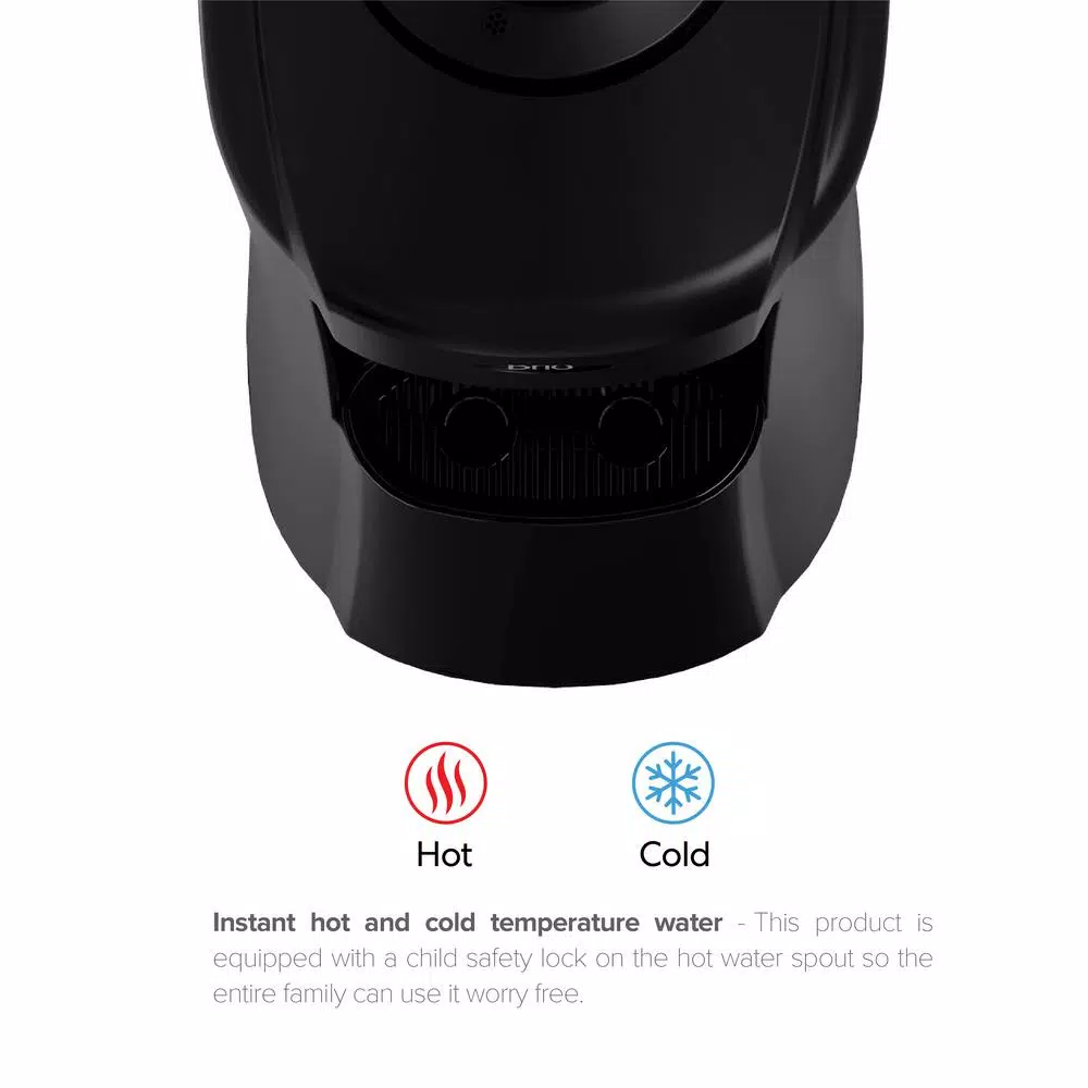 Brio Top Loading Water Cooler Dispenser - Hot and Cold Water, Black with Stainless Steel Reservoirs