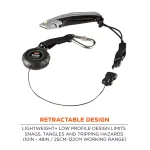 Ergodyne Squids 3001 Standard Black Retractable Tool Lanyard with Single Carabiner and Loop End (2 lb Capacity) thumbnail 3