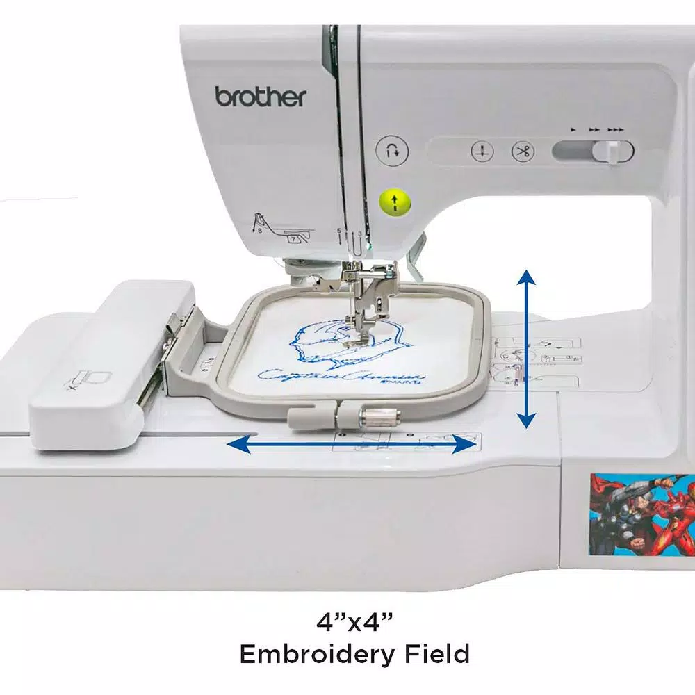 Brother Marvel Themed 2-in-1 Sewing and 4 in. x 4 in. Embroidery Machine with Color Touch LCD Screen