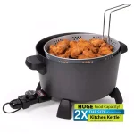 Presto 10 Qt. Black Kitchen Kettle XL Multi-Cooker and Deep Fryer with Tempered Glass Cover thumbnail 3