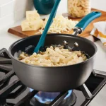 Rachael Ray Create Delicious 10 in. Hard-Anodized Aluminum Nonstick Skillet with Glass Lid, Gray/Teal thumbnail 4