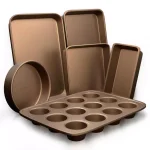 NutriChef 6-Piece Non-Stick Carbon Steel Bakeware Set - Professional Kitchen Baking Pan Set thumbnail 1