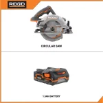 RIDGID 18V Cordless Brushless 7-1/4 in. Circular Saw with 1.5 Ah Lithium-Ion Battery thumbnail 2