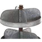 LITTON LANE Industrial Arts 2-Tier Iron Tray Stand with Galvanized Finish, Gray thumbnail 6