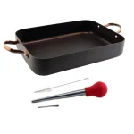 BergHOFF Ouro 3-Piece Black Roasting Pan Set with Baster and Injection Needle thumbnail 1