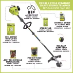 RYOBI 25 cc 2-Cycle Gas Straight Shaft String Trimmer with Ultimate Attachment Kit thumbnail 3