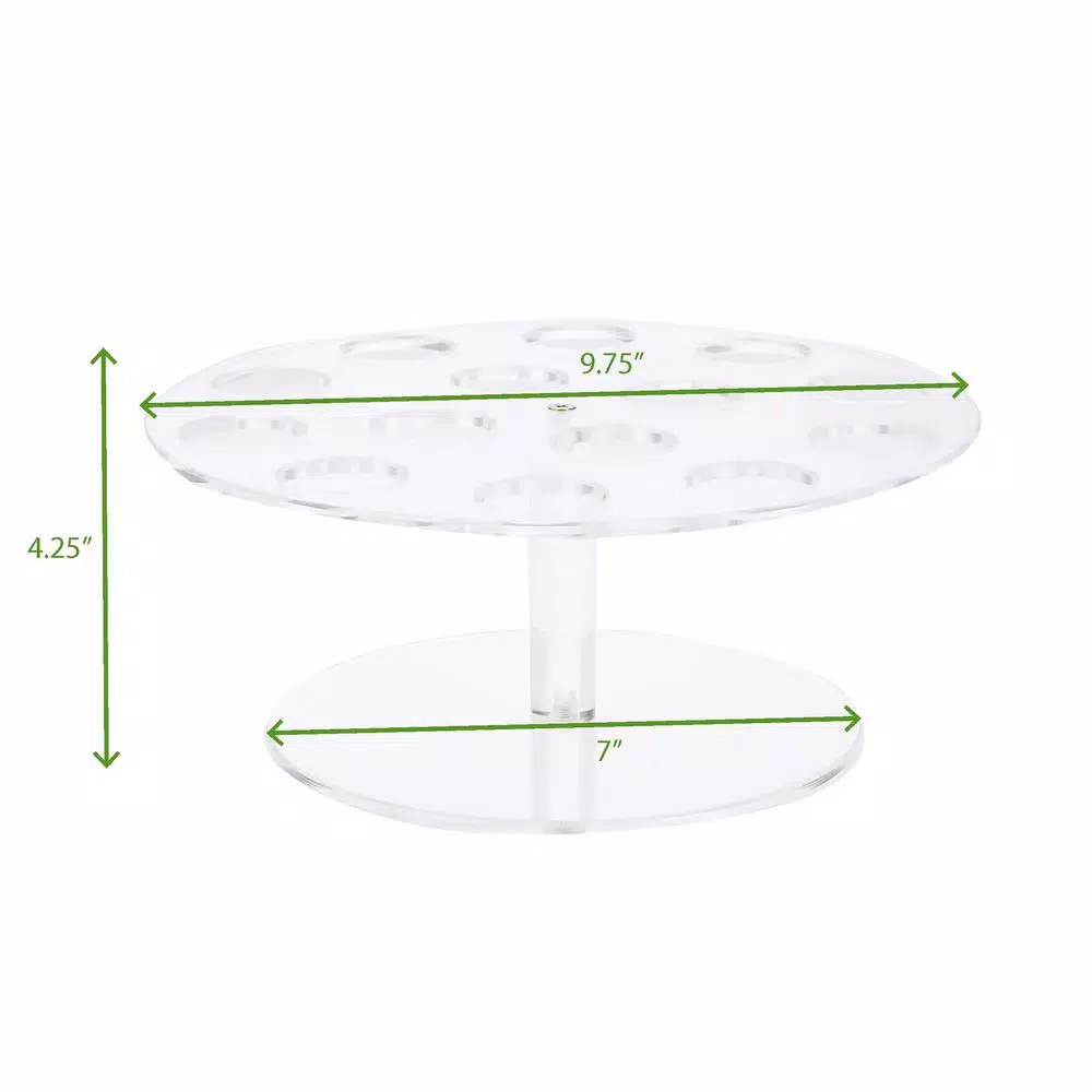 Mind Reader Clear Acrylic 14-Slot Round Ice Cream Cone & Sushi Roll Serving Tray Holder
