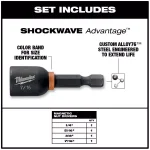 Milwaukee SHOCKWAVE Impact Duty Magnetic Nut Driver Set, 1-7/8 in., 4-Piece thumbnail 2