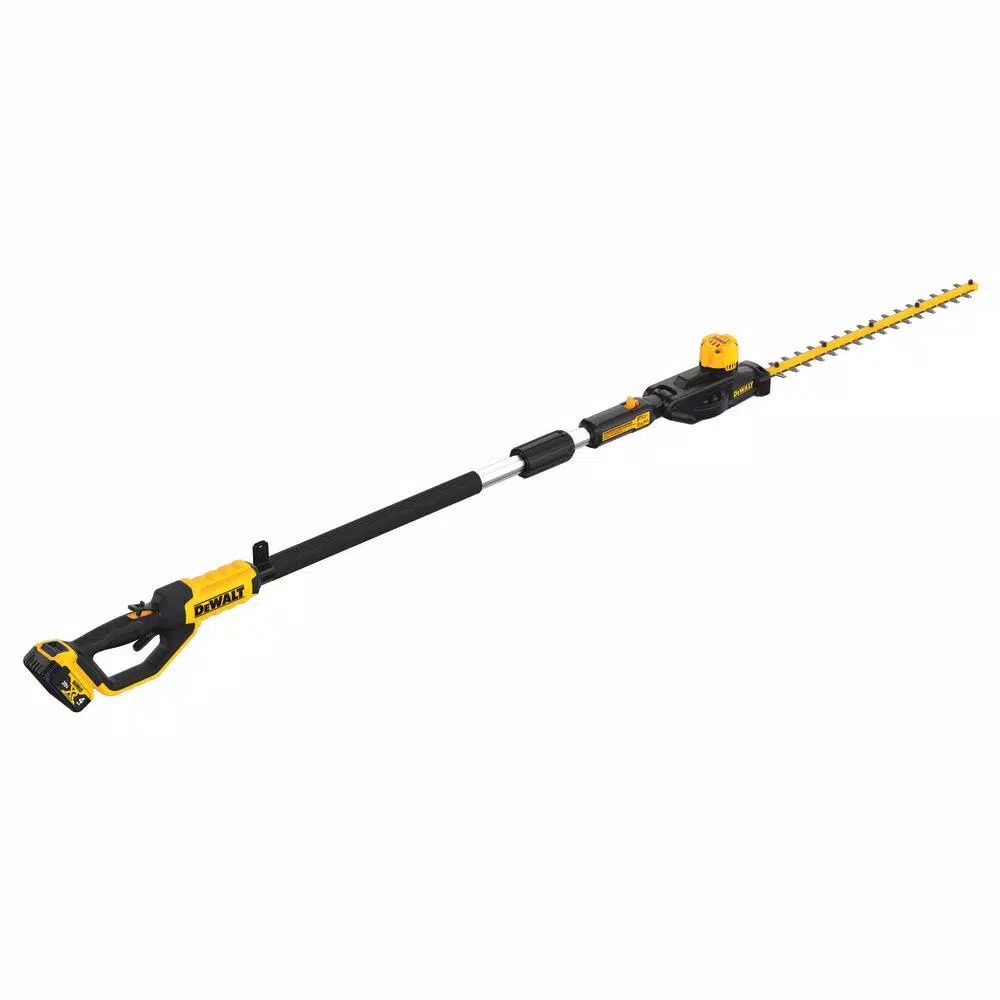 DEWALT 20V MAX Cordless Pole Hedge Trimmer Kit with 4.0Ah Battery, Charger, Sheath and Shoulder Strap