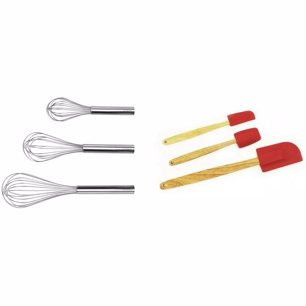 BergHOFF 6-Piece Spatula and Whisk Set with Stainless Steel Whisks and Silicone Spatulas