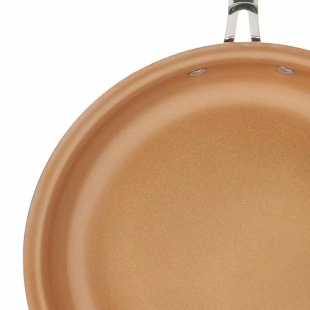 Unbranded Kitchen Details 12 in. Aluminum Nonstick Copper Frying Pan with Induction Bottom