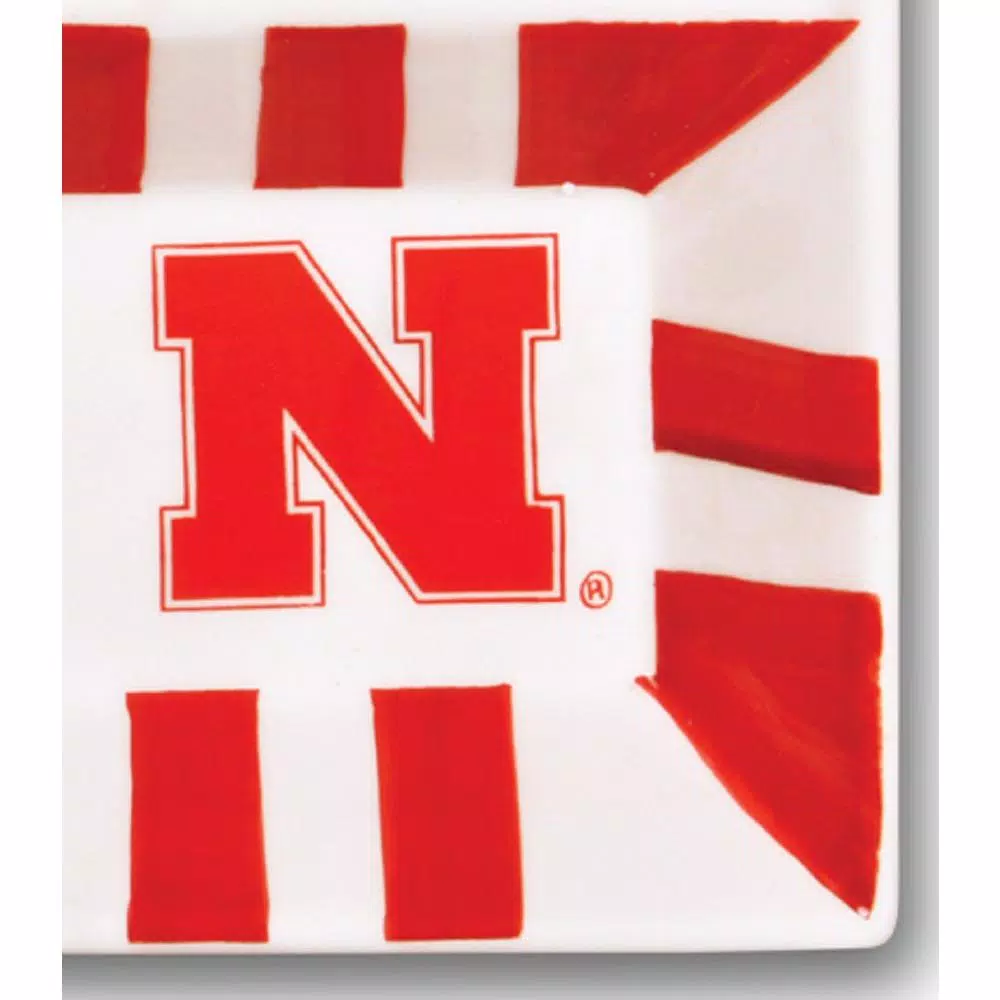 Magnolia Lane Nebraska NCAA Officially Licensed 4-Section Ceramic Tailgating Serving Platter