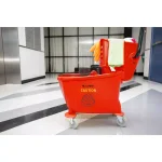Alpine Industries 36 Qt. Mop Bucket with Side Press Wringer, Red thumbnail 6