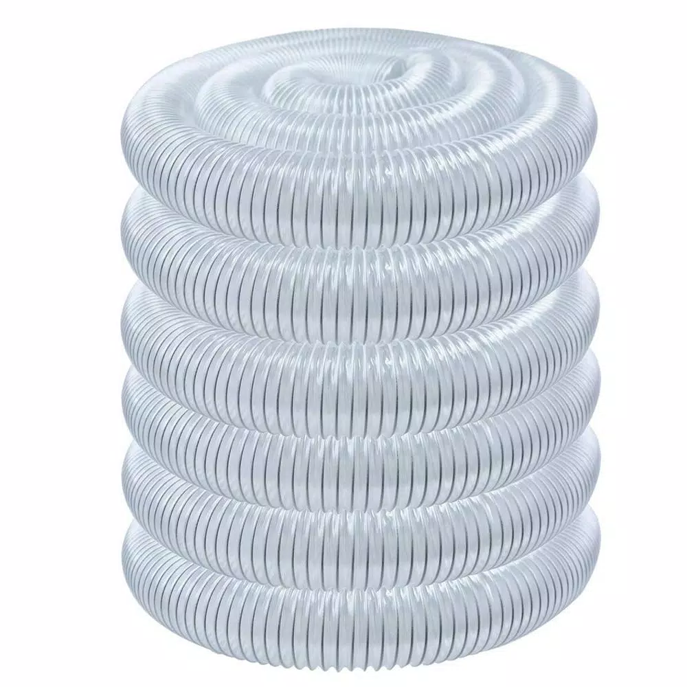 POWERTEC 5 in. x 50 ft. Clear Vue Heavy-Duty PVC Dust Collection Flexible Hose