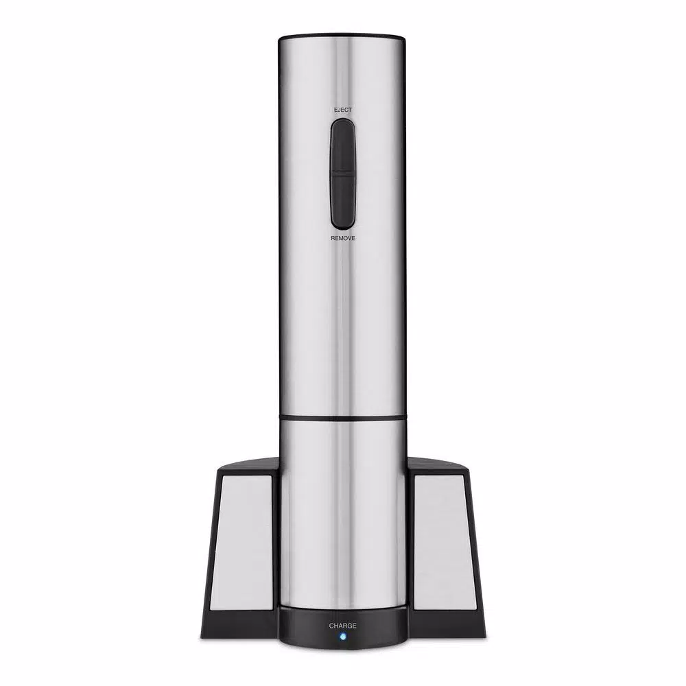 Cuisinart Electric Wine Opener with Rechargeable Charging Base, Brushed Stainless Steel
