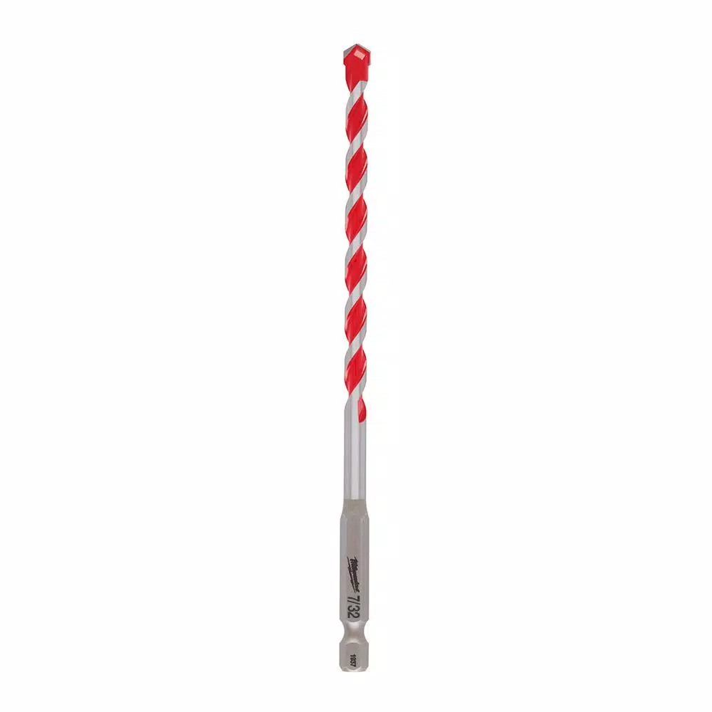 Milwaukee SHOCKWAVE 7/32 in. Carbide Hammer Drill Bit, 6 in. Length, 1/4 in. Hex Shank