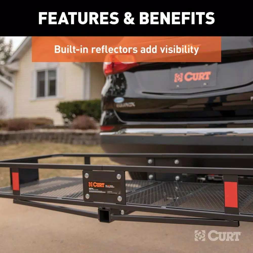CURT Steel Wide Basket Style Hitch Cargo Carrier, 500 lb. Capacity, 2 in. Receiver