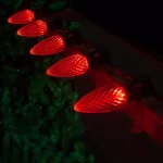 Wintergreen Lighting OptiCore C9 LED Red Faceted Christmas Light Bulbs, 25-Pack, E17 Base thumbnail 3