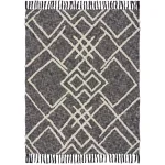 LR Home Contemporary Black and White Geometric Tufted Cotton Throw Blanket thumbnail 3