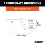 CURT Loaded Ball Mount with 2" Ball, 2" Shank, 7,500 lbs. Capacity, 2" Drop thumbnail 2