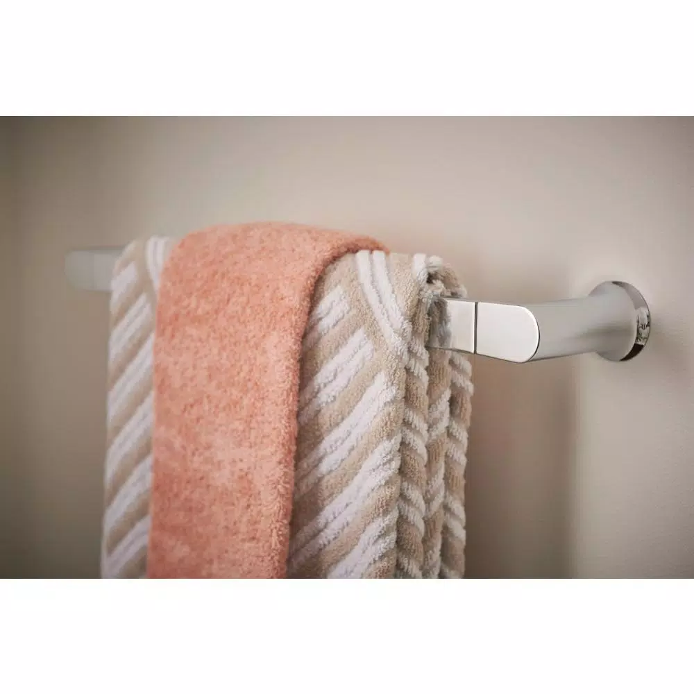 MOEN Genta 3-Piece Chrome Bath Hardware Set: 18 in. Towel Bar, Hand Towel Bar & Toilet Paper Holder
