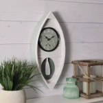 FirsTime & Co. FirsTime and Co. Ocean Canoe Wall Clock, Rustic White Wood, 18 x 7.75 in. thumbnail 1