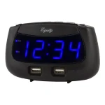 Equity by La Crosse Blue LED Dual USB Digital Alarm Clock with Adjustable Dimmer thumbnail 1