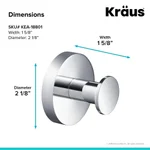 KRAUS Elie Chrome Bathroom Robe and Towel Hook thumbnail 2