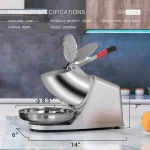 VIVOHOME Electric Snow Cone Machine, 143lbs/hr Stainless Steel Ice Shaver for Countertop thumbnail 5