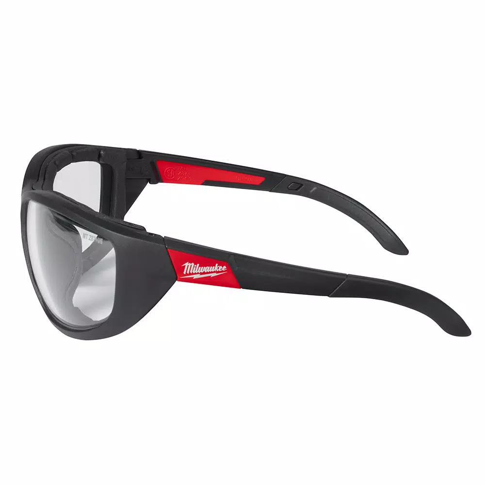 Milwaukee Performance Safety Glasses with Clear Fog-Free Anti-Scratch Lenses and Gasket