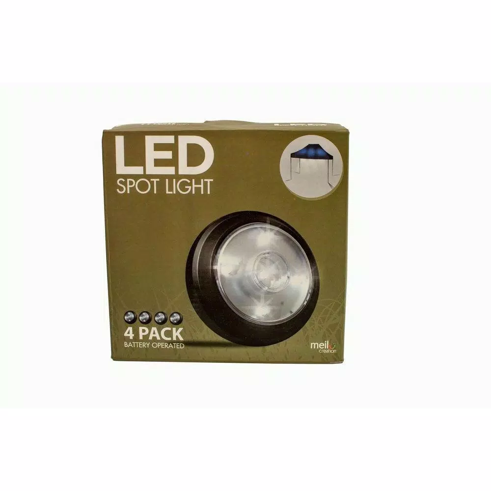 DEERPORT DECOR 4-Light LED Outdoor Spot Light Set for Gazebos and Camping Tents (2-Pack)