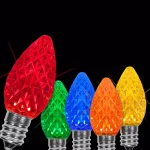 Wintergreen Lighting OptiCore C7 LED Multi-Color Faceted Christmas Light Bulbs, 25-Pack thumbnail 1