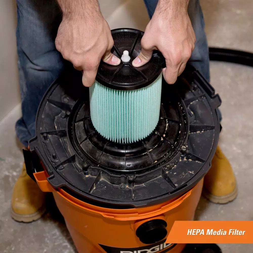 RIDGID OSHA Silica Table 1 Compatible HEPA Filter and Cyclonic Dust Bag Kit for 12-16 Gal. Wet/Dry Vacuums
